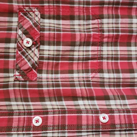 Cremieux Short sleeve plaid button shirt large - Picture 3 of 5